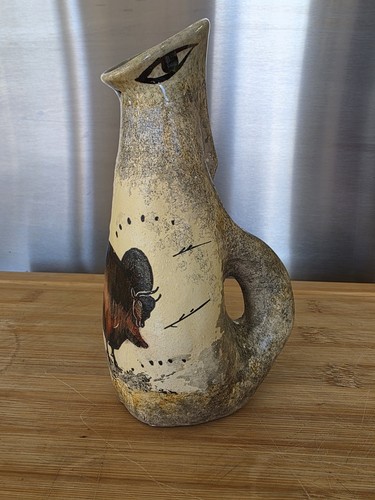 Vase céramique vintage signé - vase,