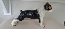 Porcelain Ceramic HAND PAINTED BOSTON TERRIER 9”Wx7.5”T  Excellent 