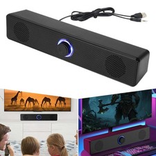 Haut-parleurs d'ordinateur longs. Haut-parleur multimédia 9D Surround Sound Blue