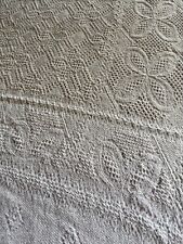 Antique cotton pique bed or sofa throw 140cm wide x 190cm long