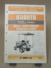 Kubota F2000 Parts List List of piece 3/1987 Front Mower Tondeuse Avant