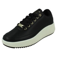 Femmes Elle Sport Lacet Noir et Blanc Décontracté Chaussures Compensé Baskets