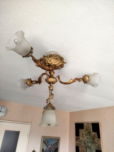 Lustre plafonnier bronze - lustre,