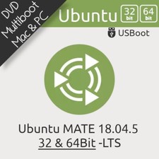 DISQUE DVD LINUX UBUNTU MATE 18.04.5 32BIT & 64BIT BOOTABLE DISC INSTALL & LIVE