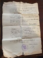 OLD PAPER WORKER MINER BIRTH EXTRACT LIEGE LA MINE CORON LIEGE 1927