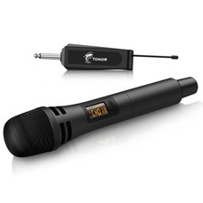 Micro Karaoke sans Fil UHF Microphone Dynamique Chant Portable à Main avec Ré...