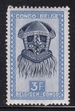 Album Treasures Belgium Congo Scott # 247  3 fr Carved Figure   MNH