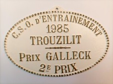 TROUZILIT TRÉGLONOU Finistère 1985 -  Plaque de concours hippique en fonte