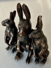 3 LAPINS EN BRONZE DE VIENNE MATIÈRE BRONZE Austrian Vienna
