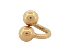 ANNEAU OUVERT SPIRALE BOULES OR JAUNE 18K 3.6GR DORE YELLOW GOLD SPIRAL SCOOPS