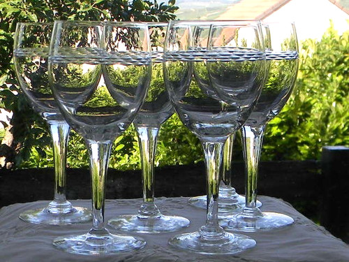 Verres eau anciens en - 6,