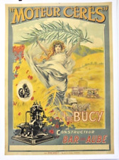 OLD POSTER ORIGINAL FIXED ENGINE CERES BUCY BAR on DAWN agricultural tractor
