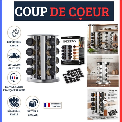 Porte épices rotatif edihome - rotatif,