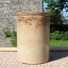 Antique 17cm Earthenware Grease / Jam Jar