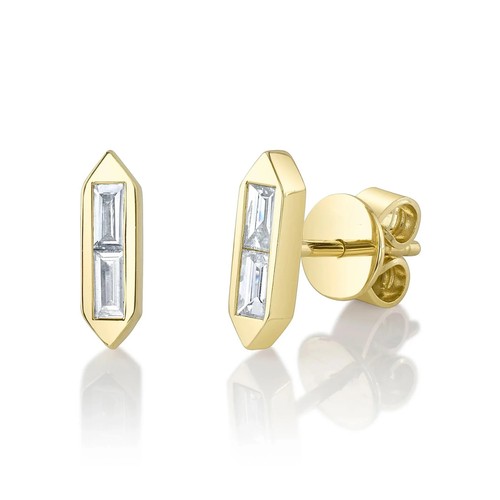 14k yellow gold baguette - gold,