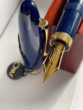 NOS Omas - Bologna Semi-Translucent Blue - Nib EF 14K - Piston Filling