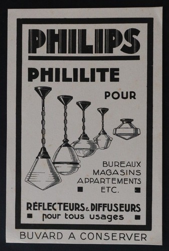 Buvard 1930 lampes - 1930, philips
