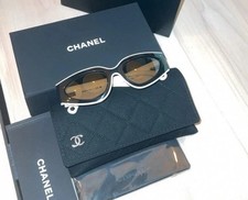 CHANEL Sunglasses Black &White