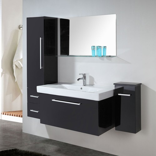 Meuble salle bain noir - salle, 100