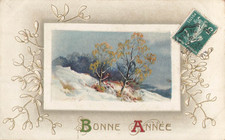 ILLUSTRATED CP WAFFLE GOOD YEAR FRAME LANDSCAPE SNOW MISTLETOE - 64012