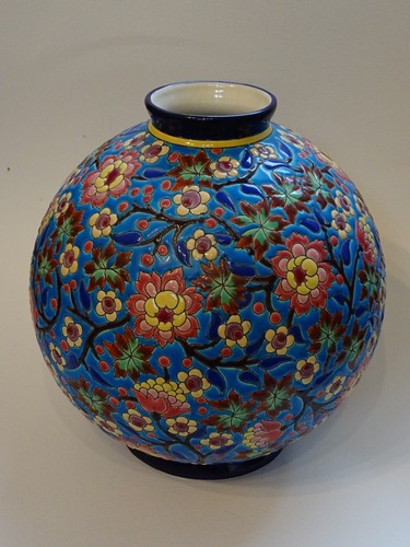 Vase boule émaux longwy - vase, de