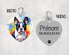 Médaille pour chien Boston terrier personnalisable