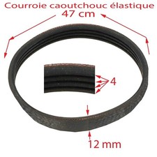 raboteuse rabot courroie  caoutchouc  élastique 4 crans  circonférence47cm ep 12