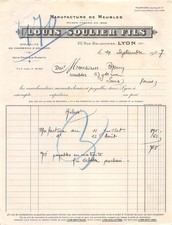 1927 MANUFACTURE DE FURNITURE LOUIS SOULIER FILS A LYON - M. BRAUN A SENS