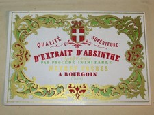 RARE ETIQUETTE ABSINTHE ALCOOL