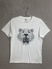 Kenzo T Shirt Mens Small White Big Tiger Graphic Paris Short Sleeve Tee