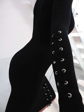 Robe noire moulante col stretch moulante de créateur Jean Louis François M/L