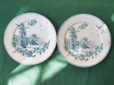 Faïence ancienne Sarreguemines Printemps 2 Assiettes plates de 1920
