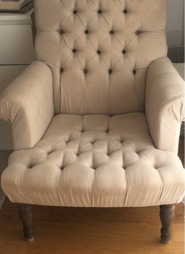 Fauteuil chesterfield beige - chesterfield, en