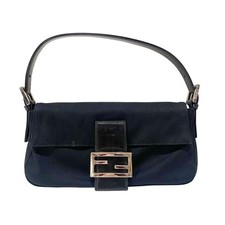 FENDI Baguette Black Neoprene Shoulder Bag