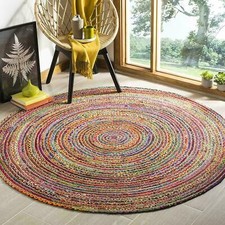 Tapis rond en jute naturel et