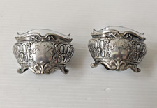 PAIR OF ANTIQUE LOUIS XVI STYLE SILVER PLATE AND GLASS TABLE SALON MODEL