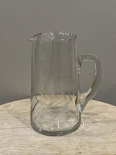 Pichet En Verre Ciselé 1L Verrerie Boussu Belgium