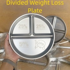 Assiette à lunch ronde portable pour enfants trois sections en acier inoxydable