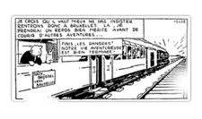 Emaillerie Inter-Media - Plaque émaillée Tintin train noir et blanc 100 x 50 cm