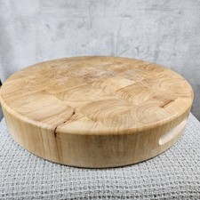 Mountain Woods Butcher Block Circular Cutting Board Cheese Board 14" X 2.5"