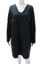 COS Womens Cotton V-Neck Double Pocket Lightweight Knee Length Dress Blue Size 6