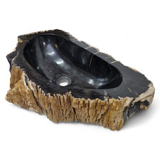 Boîte À Lavabo En Bois Fossilisé #22 Évier En Pierre Unique Salle De Bain