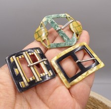 Antique Art Deco Celluloid Belt Buckles - 1920/1930's