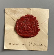 19th Century Red St Martin Déau Family Armored Wax Stamp