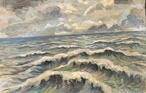 Tableau signé paysage - tableau,