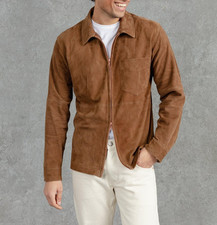 Veste en cuir marron Cafe