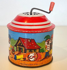 Antique Music Box Music Mill Printed Sheet Metal Toy - SNOW WHITE -