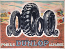 DUNLOP PNEUS AGRAIRES-TRACTEUR 1930 VINTAGE POSTER