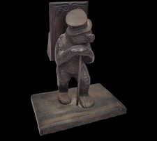 bear black metal drill match box holder 