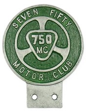 Vintage 1950's-1960's 750 Seven-Fifty Motor Club Cast Aluminium Car Badge Emblem